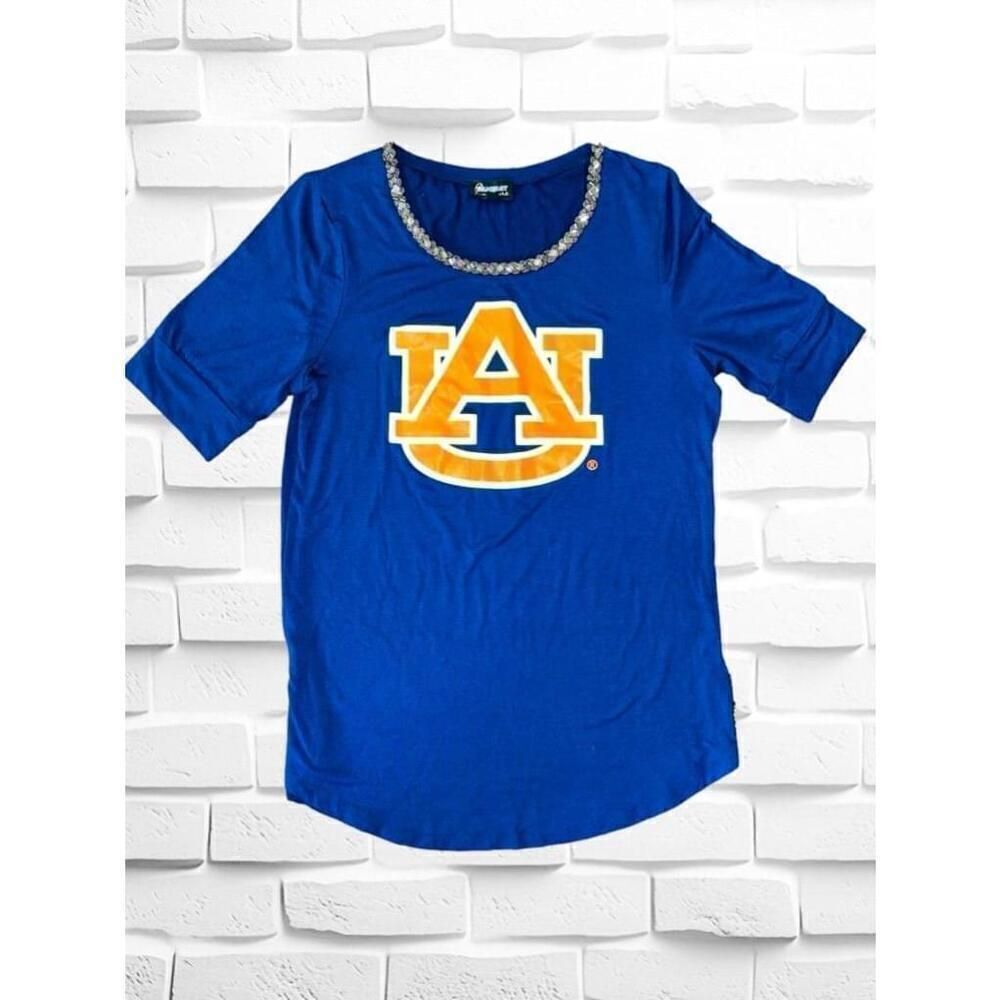 Gameday Couture Womens Size Large Auburn University Tigers Beaded High Neck Tee